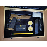 GOLDEN EAGLE TTI SAND VIPER Style John Wick Pistol With Wood Case Hi-Capa GBB Gel Blaster (G3355+)