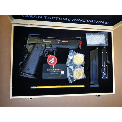 DOUBLE BELL TTI PIT VIPER Style John Wick Pistol With Wood Case Hi-Capa GBB Gel Blaster (303+)