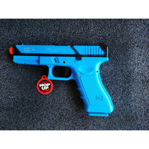 Double Bell Glock 17 G17T Type Coloring Gas Blowback Gel Blaster Blue Green Gas Version - iHobby Online