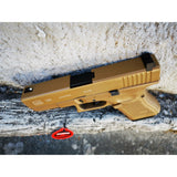 DOUBLE BELL Glock 19 GEN4 Gas Blowback Gel Blaster Full Engraving Resin Frame Edition Green Gas Version (Tan) - iHobby Online