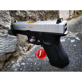DOUBLE BELL Glock 19 GEN4 Gas Blowback Gel Blaster Full Engraving Resin Frame Edition Green Gas Version (Silver slides) - iHobby Online