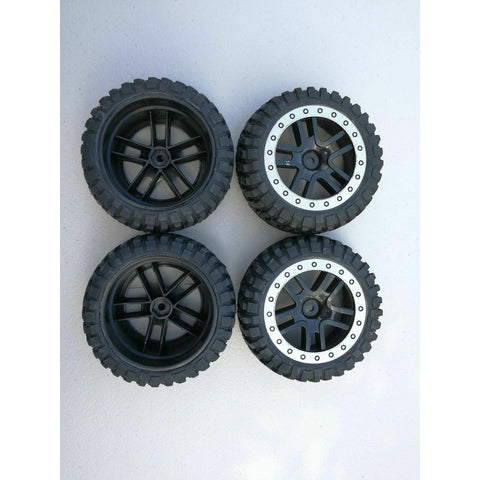 4PCS Wheel Rim & Tires Remo Hobby 1:10 1:8 Short Course RC Truck 12mm Hub P2046