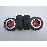 4PCS Wheel Rim & Tires Remo Hobby 1:10 1:8 Short Course RC Truck 12mm Hub P2046
